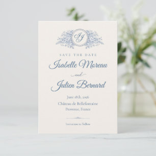 Reserva La Fecha Bellefontaine — French Blue Save the Date de Boda