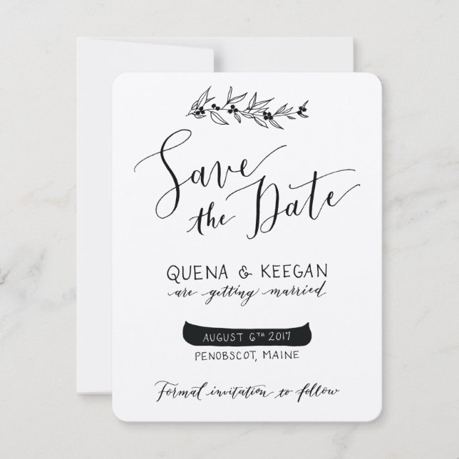 Reserva La Fecha Berry y Canoe Save the Date - Quena y Keegan (Anverso)