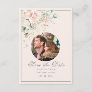 Reserva La Fecha Beso de Rosa Acuarela Foto Floral Boda Moderna