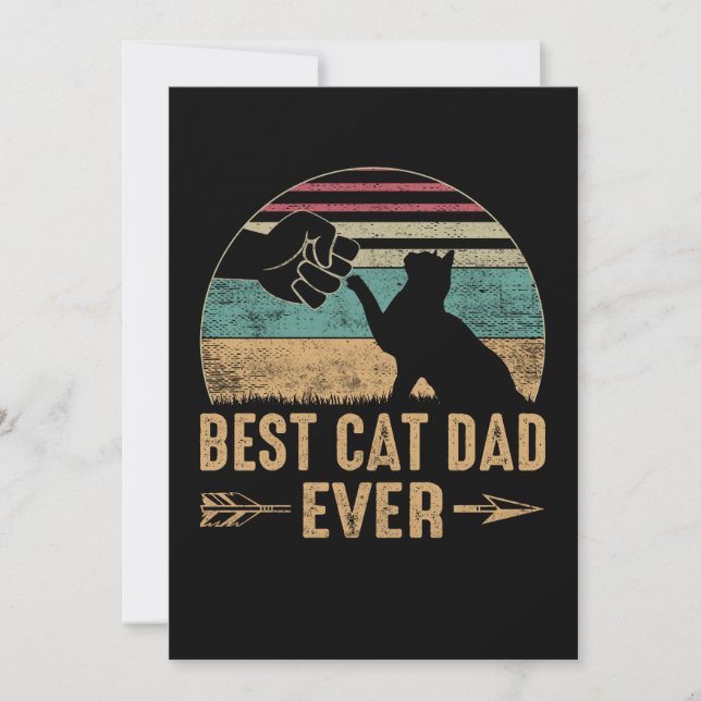 Reserva La Fecha Best Cat Dad Ever Funny Daddy Cat Happy (Anverso)