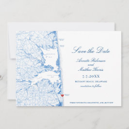 Reserva La Fecha Bethany Beach Delaware Map Elegant Blue Boda
