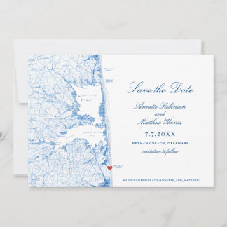 Reserva La Fecha Bethany Beach Delaware Map Elegant Blue Boda