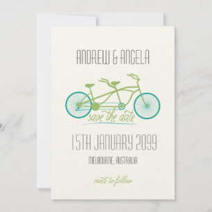 Reserva La Fecha Bicicleta tándem / Boda moderna en bicicleta Salve