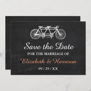 Reserva La Fecha Bicicleta Tandem En La Boda De Chalkboard Salven L