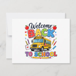 Reserva La Fecha Bienvenido de vuelta al autobús escolar Camisetas 