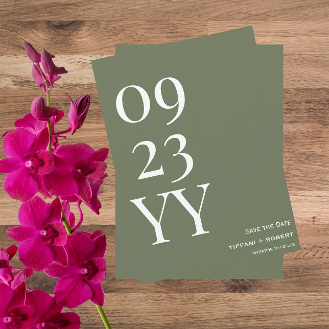 Reserva La Fecha Big Bold Date Sage Green (Subido por el creador)