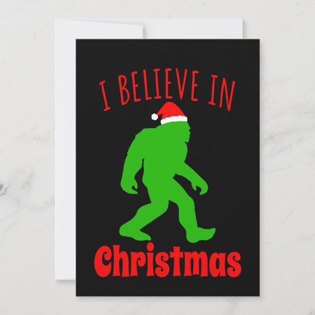 Reserva La Fecha Bigfoot Divertido Creo En Navidad     (Anverso)