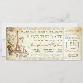 Reserva La Fecha Billetes de embarque de París para guardar la fech