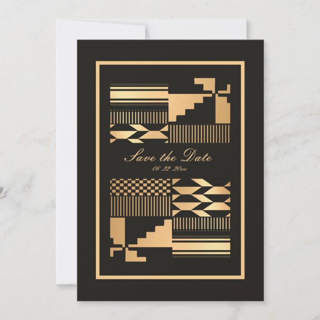 Reserva La Fecha Black and Gold Kente (Anverso)