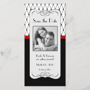 Reserva La Fecha Black and Red Save the Date Photo Cards