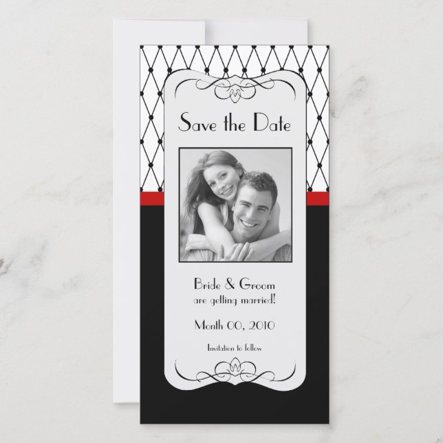 Reserva La Fecha Black and Red Save the Date Photo Cards (Anverso)