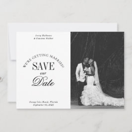 Reserva La Fecha Black and White Elegant Save the Date Card