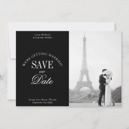 Reserva La Fecha Black and White Elegant Save the Date Card