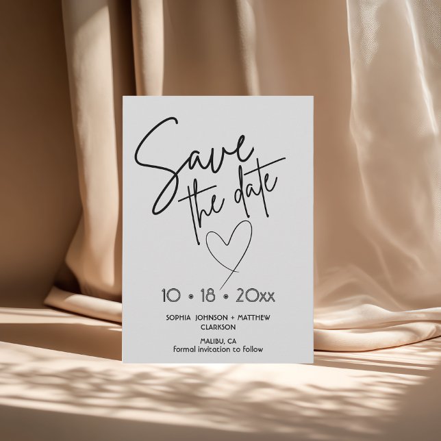 Reserva La Fecha Black and White Hand Drawn Wedding Save The Date  (Subido por el creador)