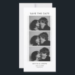 Reserva La Fecha Black and White Photo Strip Wedding Save the date<br><div class="desc">Why settle for just one photo when you can show off a few? If you want an announcement that really stands out in the mail, this photo strip design is a fun and totally unexpected way to share your news. It works beautifully as a cute bookmark or a vintage-style photo...</div>