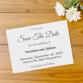 Reserva La Fecha Black and White Wedding Save The Date