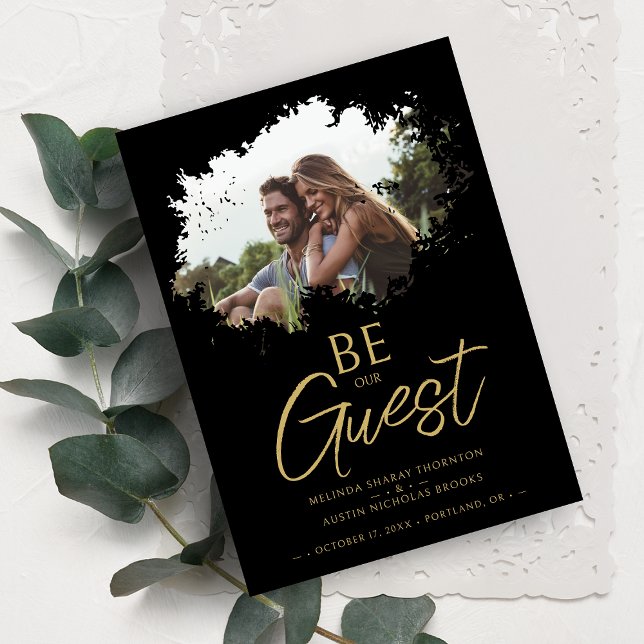 Reserva La Fecha Black Fancy Brushstroke Grunge Splatter Photo (Subido por el creador)