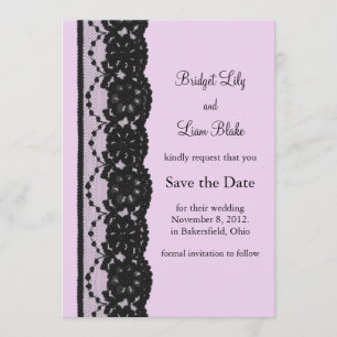 Reserva La Fecha Black French Lace Save the Date