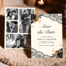 Black Gold Roses Lace Cream Photo Gothic Wedding