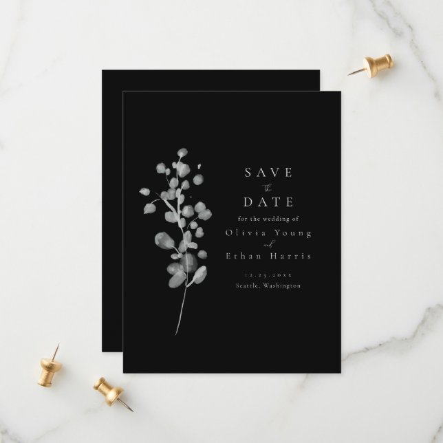 Reserva La Fecha Black Lacquer Save the Date (Anverso/Reverso In Situ)