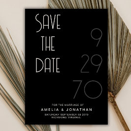 Reserva La Fecha Black Matte Simple Minimal Wedding Save The Date