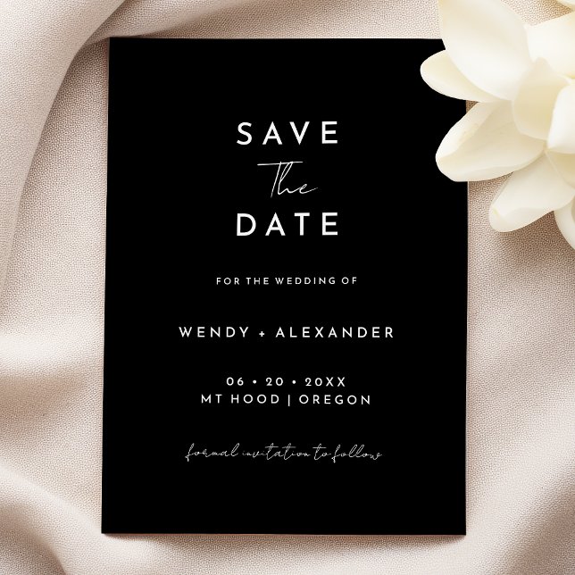 Reserva La Fecha Black Modern Script Save The Date (Subido por el creador)