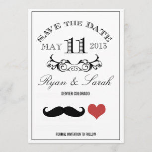 Reserva La Fecha Black Mustache Wedding DAY 11 Save the Date