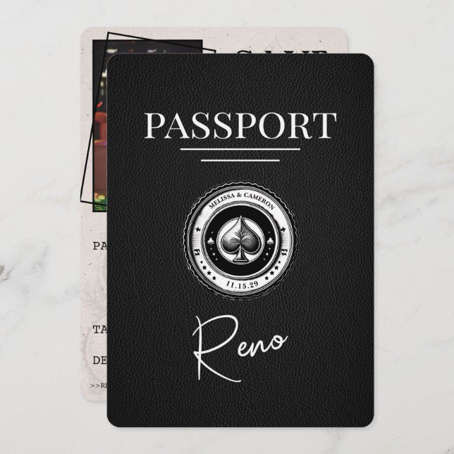 Reserva La Fecha Black Reno Passport Guardar la fecha (Anverso / Reverso)