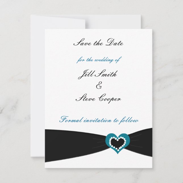 Reserva La Fecha Black Ribbon Save the Date (Anverso)
