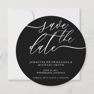 Reserva La Fecha Black Round Save the Date