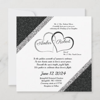 Reserva La Fecha Black & Silver Wedding salva la fecha con poema de