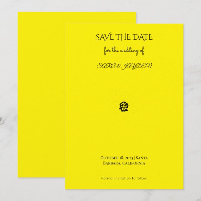 Reserva La Fecha Black & White Floral Line Art – Clipart Design (Anverso / Reverso)