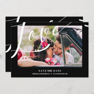 Reserva La Fecha Black & White Luxury Minimalist Love Quote Photo