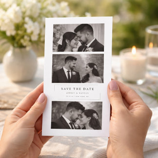 Reserva La Fecha Black & White Wedding Save the Date Photo Card