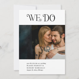 Reserva La Fecha Blaire Black White Modern Boda