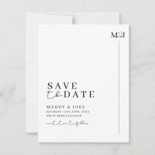 Reserva La Fecha Blanco negro moderno salva la fecha con foto MADDY