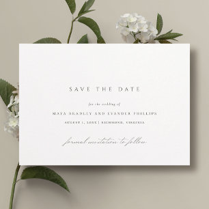 Reserva La Fecha Blanco y negro clásicos   Elegante Boda mínimo