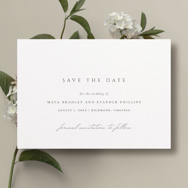 Reserva La Fecha Blanco y negro clásicos | Elegante Boda mínimo (Subido por el creador)