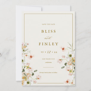 Reserva La Fecha BLISS Floral Save The Date Minimal Boda Card