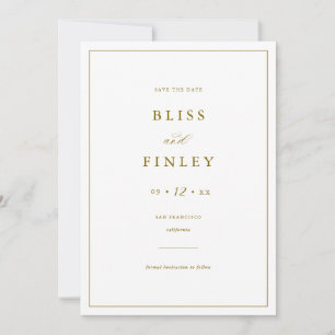 Reserva La Fecha BLISS Minimal Save The Date Minimal Boda Card