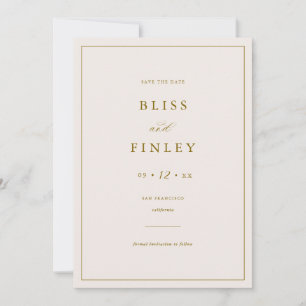 Reserva La Fecha BLISS Minimal Save The Date Minimal Boda Card
