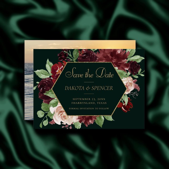 Reserva La Fecha Bloom ruso | Terracotta y Marsala Wreath Rojas (Subido por el creador)