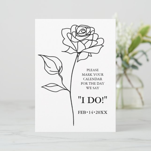 Reserva La Fecha Bloom único sin tiempo con código QR Guardar tarje (Anverso de pie)