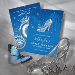 Reserva La Fecha Blue and Silver Shoe Cinderella Sweet 16 cumpleaño<br><div class="desc">¿Buscando ideas de fiestas de cumpleaños con temática de Cenicienta para tu gran día? Crea tu propia y elegante, guarda las fechas en una hermosa plantilla DIY que es fácilmente personalizada. El cuento de hadas original de Raphaela Wilson representa un hermoso zapato de zapatilla de cristal con una mariposa de...</div>