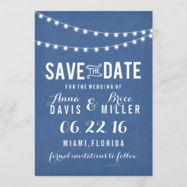 Reserva La Fecha Blue Chalkboard Summer String Light Guardar La Fec