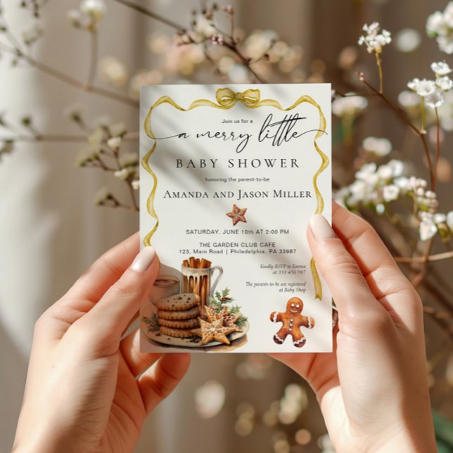 Reserva La Fecha Blue Christmas Baby Shower elegant neutral gold (Subido por el creador)