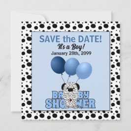 Reserva La Fecha Blue Dalmatian Boys Baby Shower