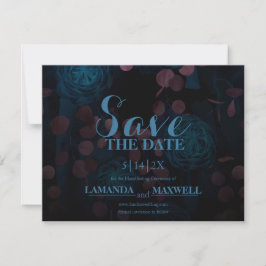 Reserva La Fecha Blue Floral Black Gothic Wedding Save The Date