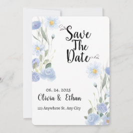 Reserva La Fecha Blue Floral Save the Date