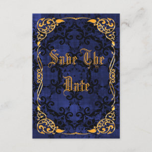 Reserva La Fecha Blue Gothic & Gold Framed Sweet 16 Guardar La Fech